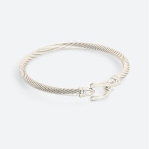 Silver Twisted Tension Cable Cuff Bracelet